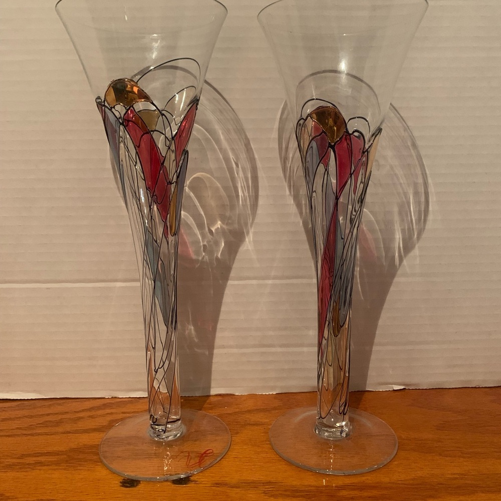 1980’s Fostoria Romania Galleria Champagne Flutes